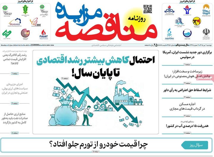 روزنامه‌های اقتصادی ۱ تیر