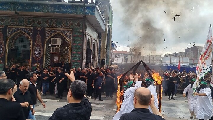 آیین «آتش زدن خیام» در حرم سلطان سید جلال الدین آستانه اشرفیه