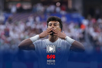 گل اول ایران به مصر توسط رامین رضاییان