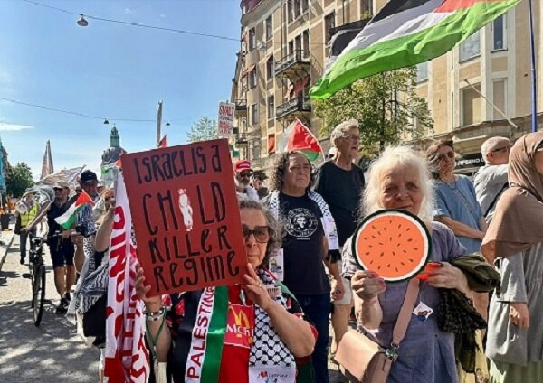 İsveç'te Siyonist İsrail protesto edildi