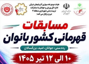 پوستر رسمی مسابقات دوچرخه‌سواری قهرمانی بانوان کشور درتبریز رونمایی شد
