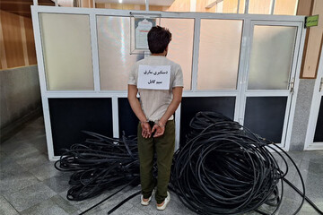 دستگیری سارق سیم کابل در شهرستان اسکو