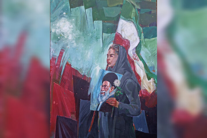 نقاشی جدید علی بحرینی برای وداع با رهبر شهید؛ «راه روشن» رونمایی شد