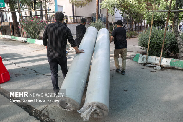 آماده سازی موکب های مراسم وداع با رهبر شهید انقلاب