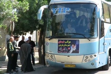اعزام موکب شهدای هریس برای ارائه خدمت به زائران بدرقه آقای شهید ایران