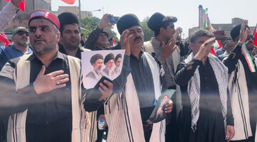 عزاداری بختیاری‌ها در تشییع قائدشهید امت