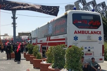 اعزام ناوگان اورژانس همدان به مشهد مقدس برای مراسم وداع با رهبر شهید