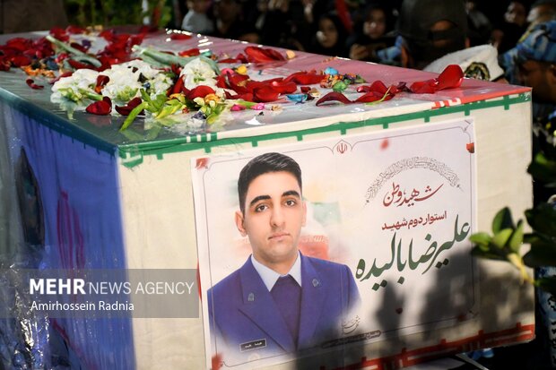 مراسم وداع با پیکر شهید «علیرضا بالیده» در بیرجند