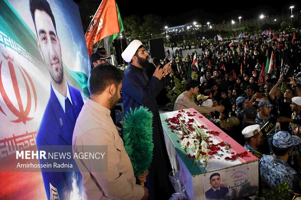 مراسم وداع با پیکر شهید «علیرضا بالیده» در بیرجند