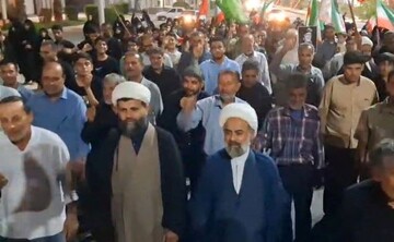 راهپیمایی و اجتماع شبانه مردم انقلابی آبدان