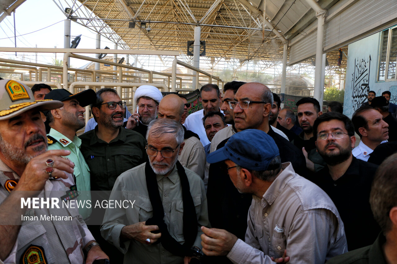 گزارش خبرنگار مهر از بازدید رئیس ستاد مرکزی اربعین از مرز خسروی