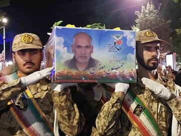 مراسم تشییع پیکر مطهر جانباز شهید «رحمن جعفری» در نیشابور