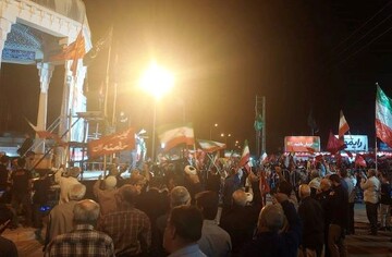 تجمع حماسی مردم برازجان در دفاع از ایران
