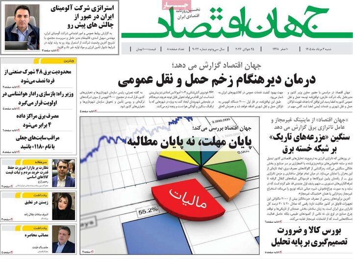 روزنامه‌های اقتصادی ۳ مرداد