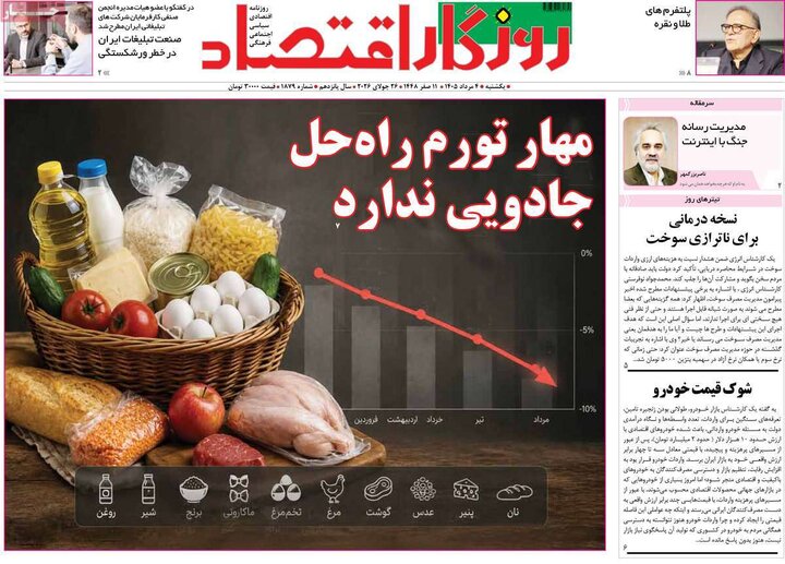 روزنامه‌های اقتصادی ۴ مرداد