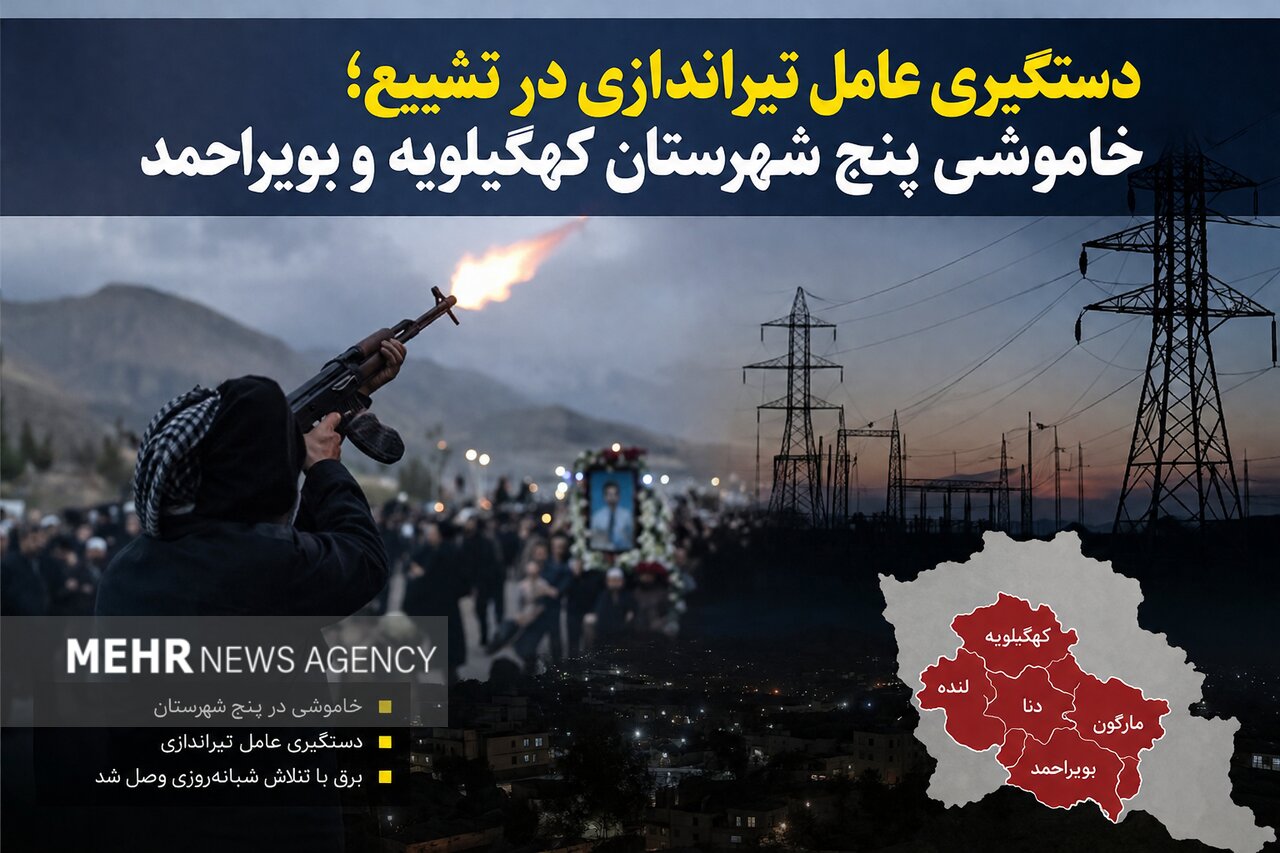 دستگیری عامل تیراندازی در تشییع؛ خاموشی پنج شهرستان کهگیلویه وبویراحمد