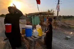 خدمت رسانی موکب های مردمی در چذابه