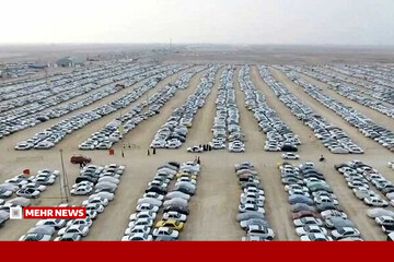 تصاویر هوایی از وضعیت پارکینگ های مرز خسروی