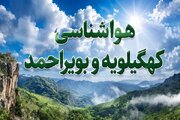 رگبار و رعدوبرق در کهگیلویه و بویراحمد؛ گرما همچنان ماندگار است