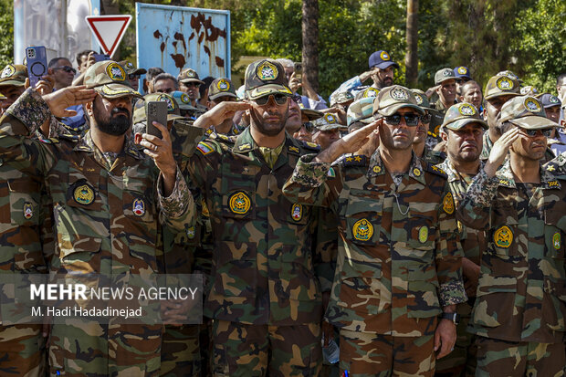 مراسم استقبال از پیکر خلبان شهید مجید کاظمی در شیراز