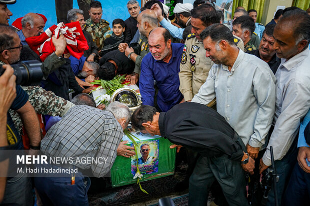 مراسم استقبال از پیکر خلبان شهید مجید کاظمی در شیراز