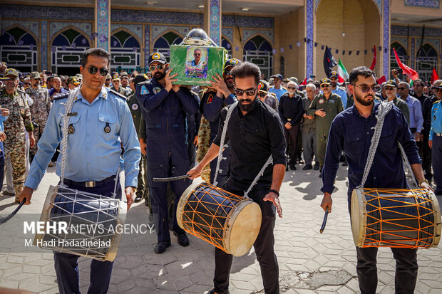 مراسم استقبال از پیکر خلبان شهید مجید کاظمی در شیراز