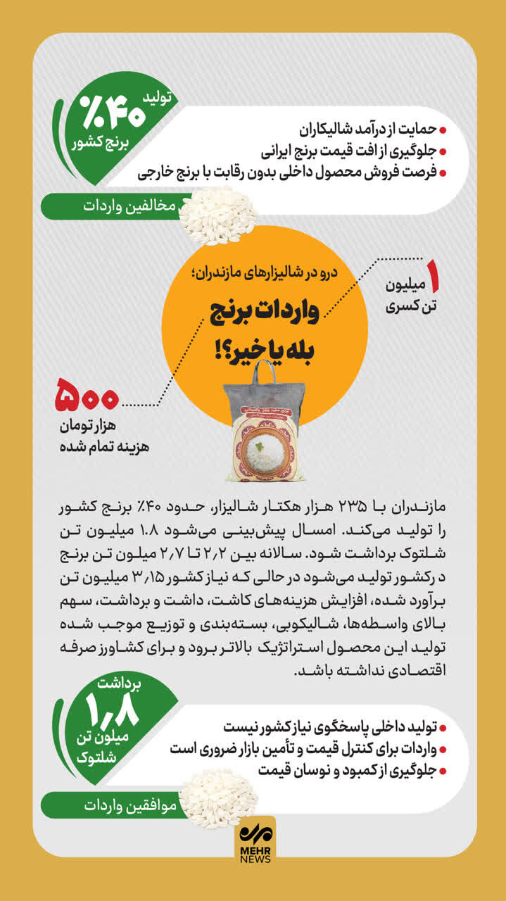 اینفوگرافیک؛ واردات برنج؛ بله یا خیر؟