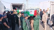 تصاویری از استقبال زائران اربعین در مرز مهران از شهدای حملات اخیر