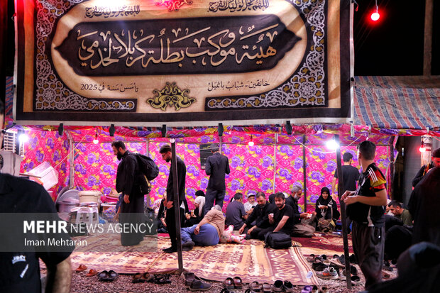 خدمت بی‌وقفه مواکب عراقی در مرز منذریه