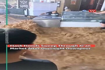 VIDEO: Heavy flooding sweeps through Xi’an, northern China