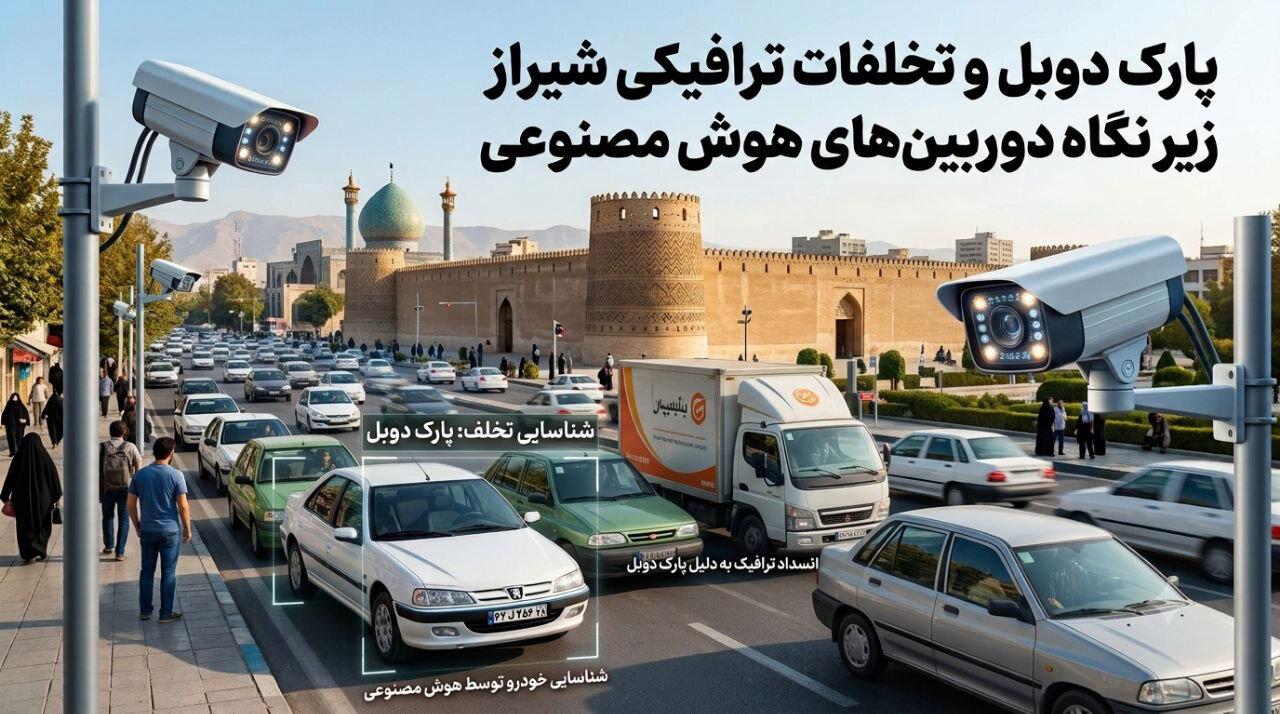 پارک دوبل و تخلفات ترافیکی شیراز زیر نگاه دوربینهای هوش مصنوعی پارک دوبل و تخلفات ترافیکی شیراز زیر نگاه دوربینهای هوش مصنوعی