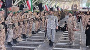 تجدید میثاق نیروهای یگان فاتحین لشکر ۳۱ عاشورا با شهدا در اربعین حسینی