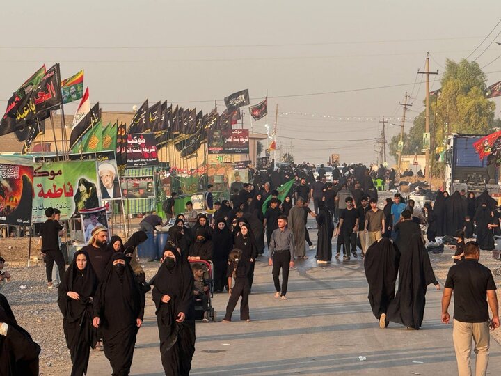 مراسم عزاداری اربعین امام حسین ع در شهرهای مختلف عراق+ تصاویر