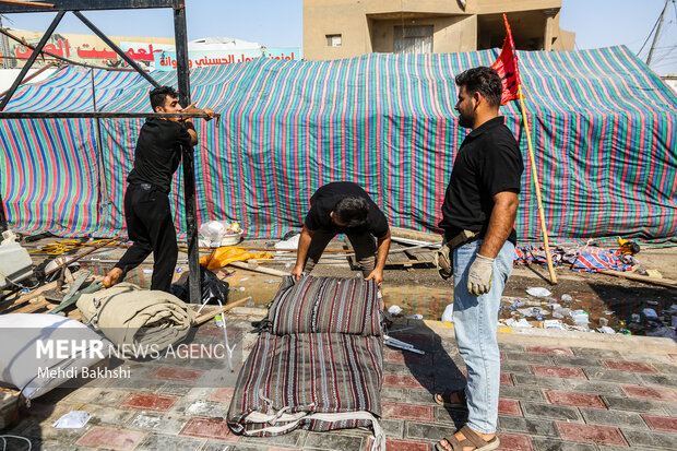 جمع‌آوری موکب‌های اربعین در کربلا