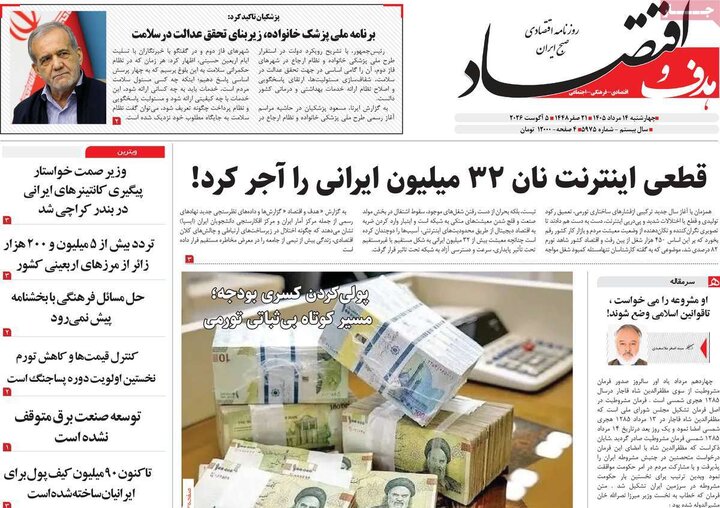 روزنامه اقتصادی ۱۴ مرداد