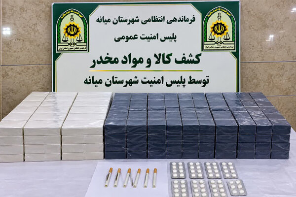 کشف بیش از ۳ هزار نخ سیگار خارجی قاچاق و مواد مخدر در مرند