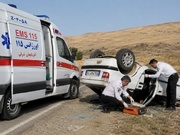 واژگونی خودروی سواری در میانه؛ ۵ نفر مصدوم شدند