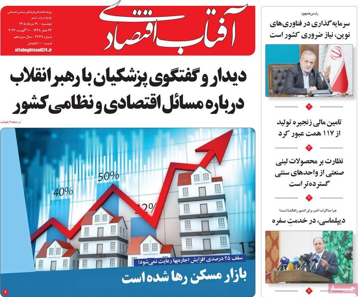 روزنامه‌های اقتصادی ۱۹ مرداد