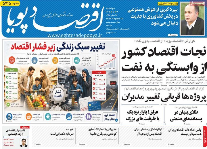 روزنامه‌های اقتصادی ۱۹ مرداد