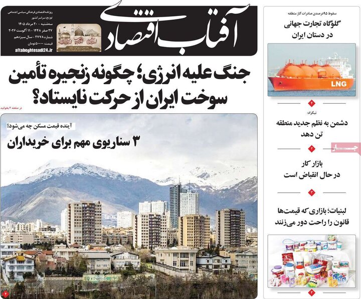 روزنامه‌های اقتصادی ۲۰ مرداد