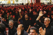 مراسم وداع با شهید عباس آقایی در حرم بانوی کرامت