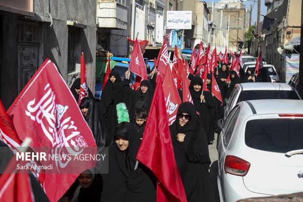 دسته عزاداری زنان نوغان در روز شهادت امام رضا(ع)