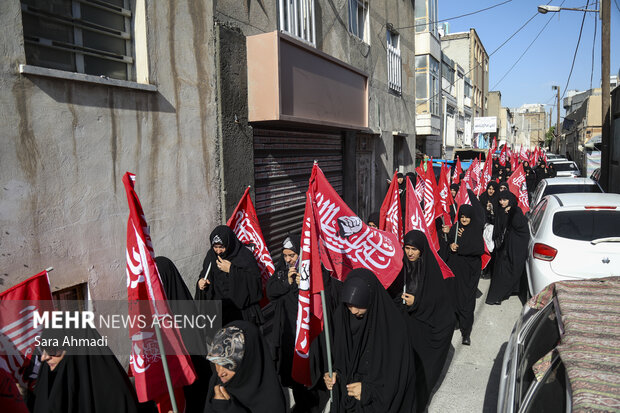 دسته عزاداری زنان نوغان در روز شهادت امام رضا(ع)