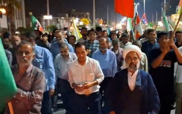 راهپیمایی شبانه مردم انقلابی آبدان
