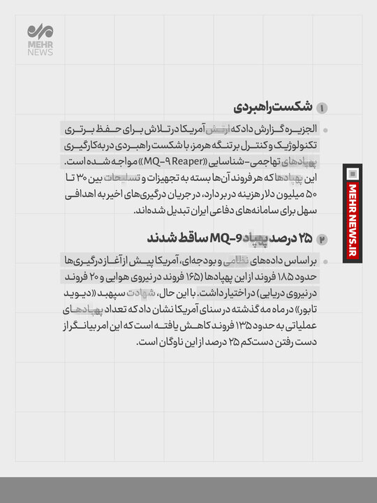 وقتی یگان mq9 آب رفت