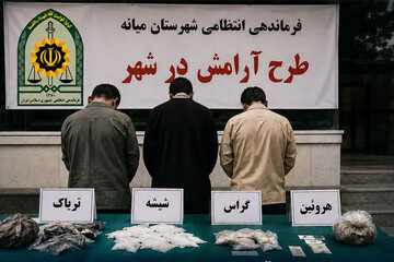 دستگیری ۳۲ معتاد متجاهر و ۳ خرده‌فروش مواد مخدر در میانه