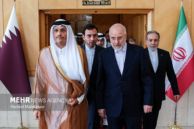 دیدار نخست وزیر قطر با محمدباقر قالیباف