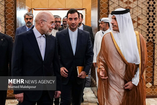 دیدار نخست وزیر قطر با محمدباقر قالیباف
