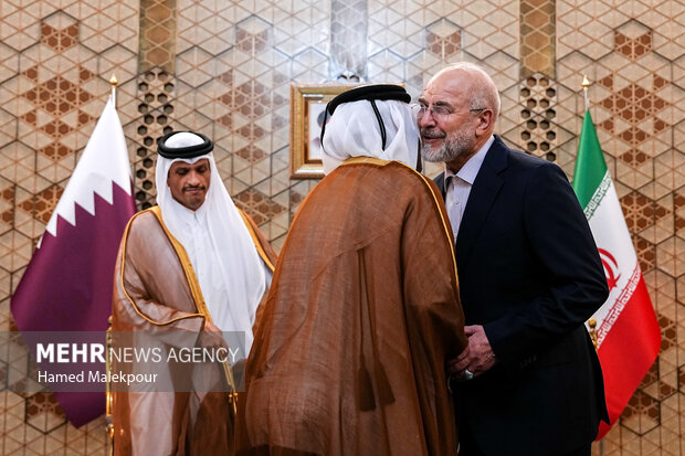 دیدار نخست وزیر قطر با محمدباقر قالیباف