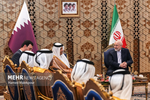 دیدار نخست وزیر قطر با محمدباقر قالیباف